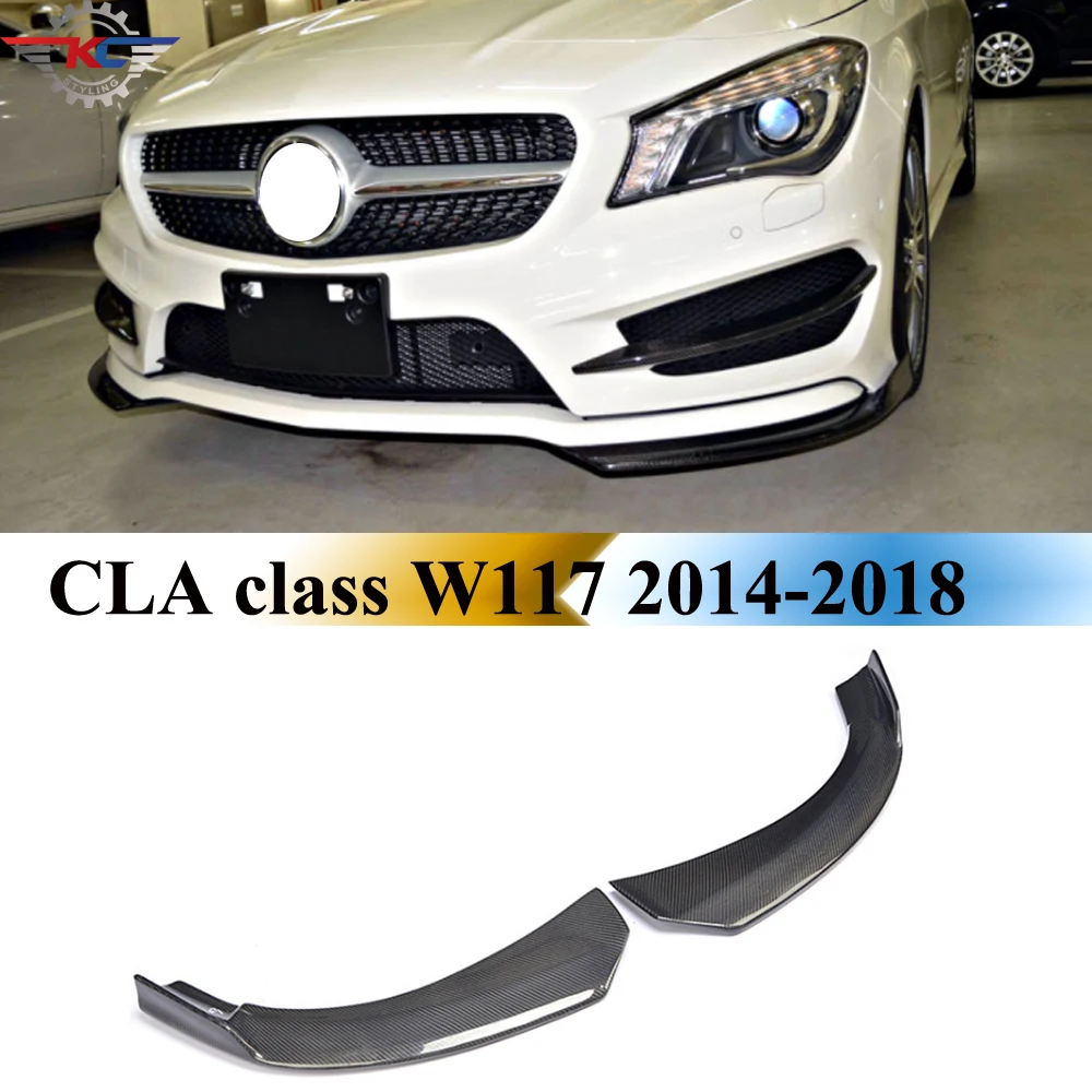 

Пара передних разветвителей для бампера Merceds CLA Class W117 C117 CLA250 CLA260 CLA45 2014-2018, бампер из углеродного волокна