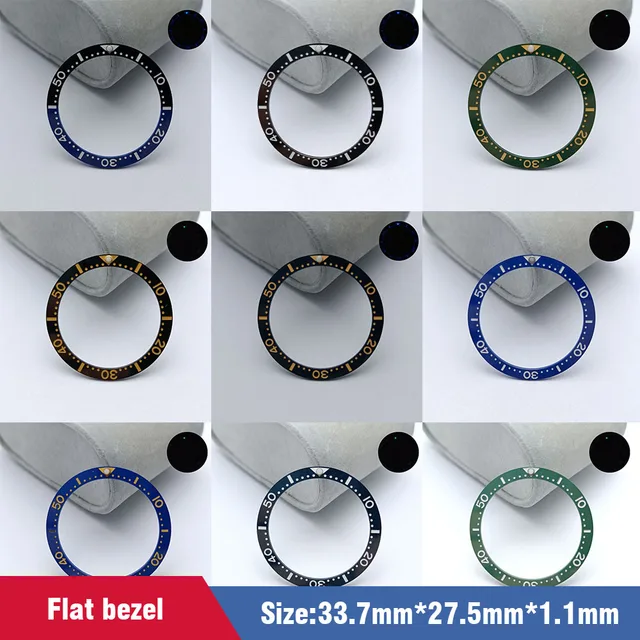 Płaska ceramiczna wkładka do ramki 33,7 mm * 27,5 mm Części zamienne do zegarków Etui na zegarki Wymień akcesoria Pierścień do ramki nurkowej
