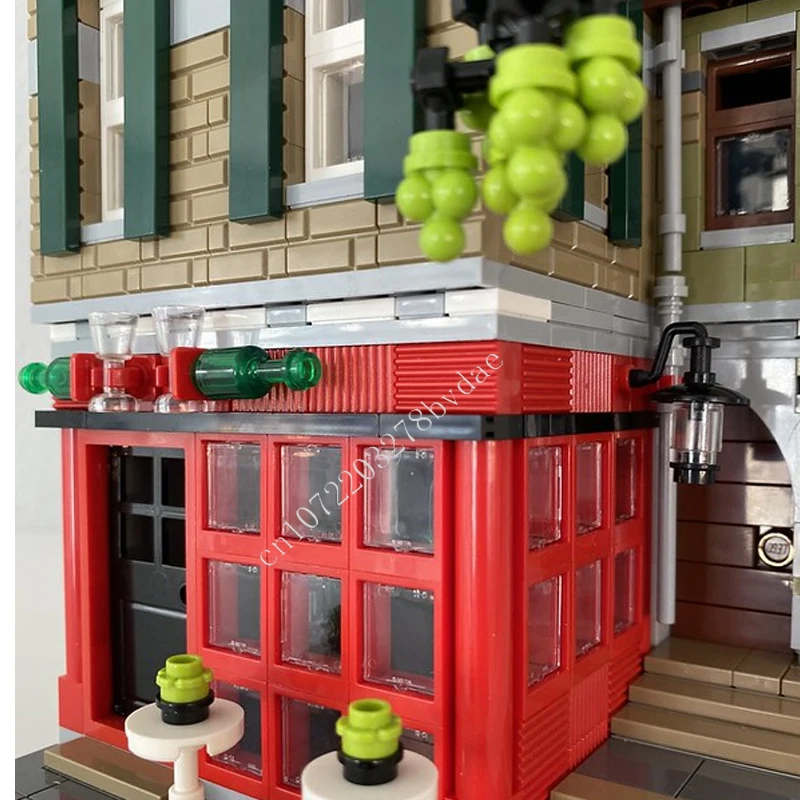 1331 قطعة وحدات النبيذ بار وحدات مدينة MOC الإبداعية عرض الشارع نموذج بنة العمارة لتقوم بها بنفسك التعليم التجمع لعبة نموذج #5