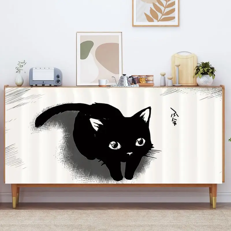 VIKAMA No Drill Self-Adhesive Door Curtain Kitchen Cabinet Cover Dustproof for Shoe Rack Storage Shelf Closet, Easy Install