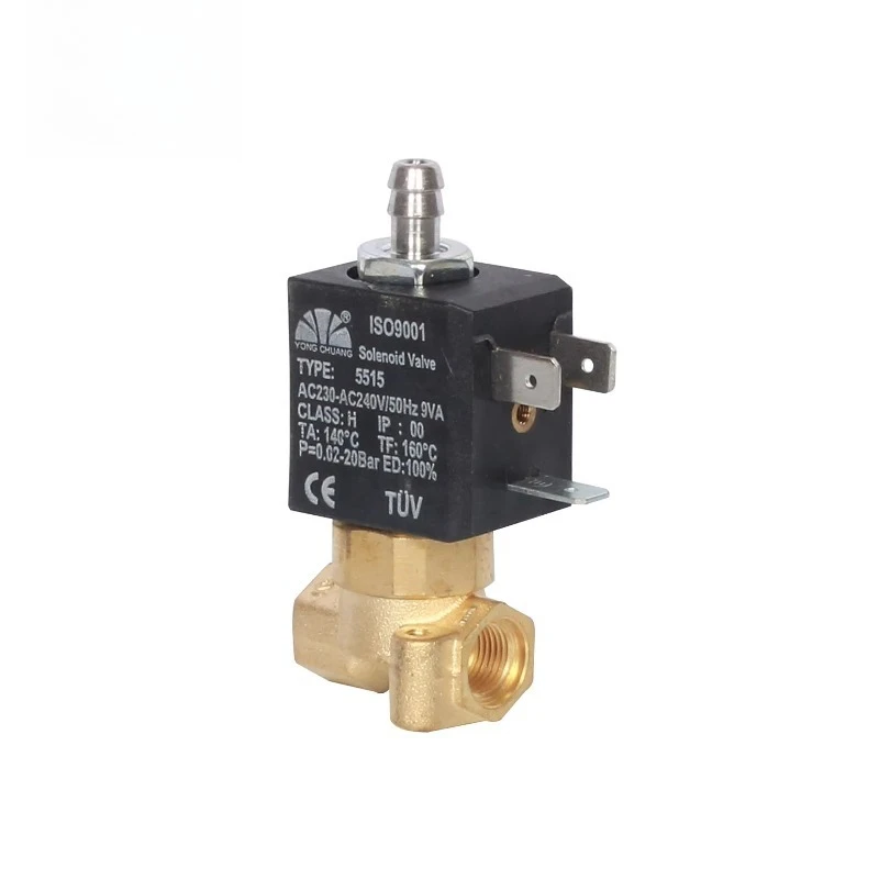 5515-07 시리즈 커피 머신 3방향 솔레노이드 밸브 스팀 및 온수용