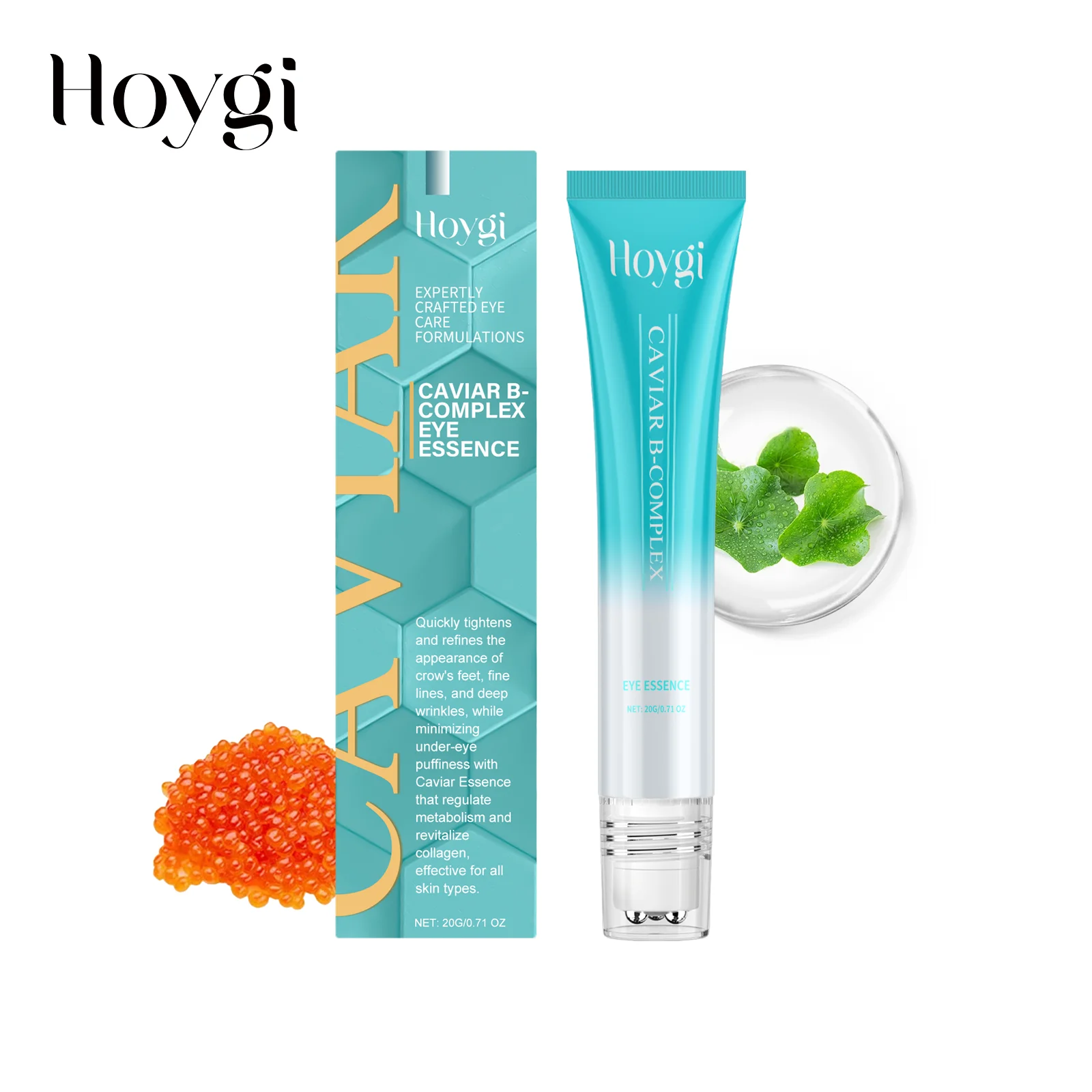 Hoygi Caviar B-Complex Eye Essence, anti-aging oogbehandeling, snel absorberende formule om rimpels te verminderen, kraaienpootjes, donkere kringen