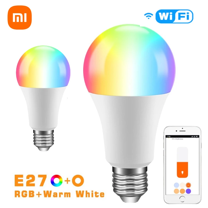 

Xiaomi 220V E27 RGB LED Bulb Lights 9W RGBWW Light 110V LED Lampada Changeable Colorful RGBW LED Lamp With IR Remote Control