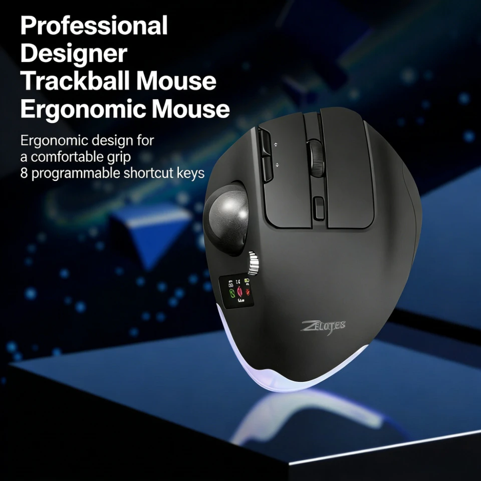 ZELOTES F-33pro トラックボールマウス トリモード ワイヤレス