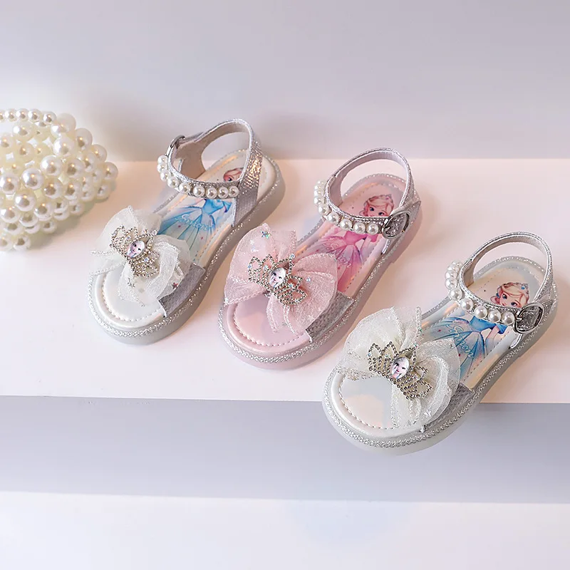 Children Sandals Girls Open Toe Cute Cartoon Princess Sandals Breathable Anti-slip Casual Sandals Size 21-30