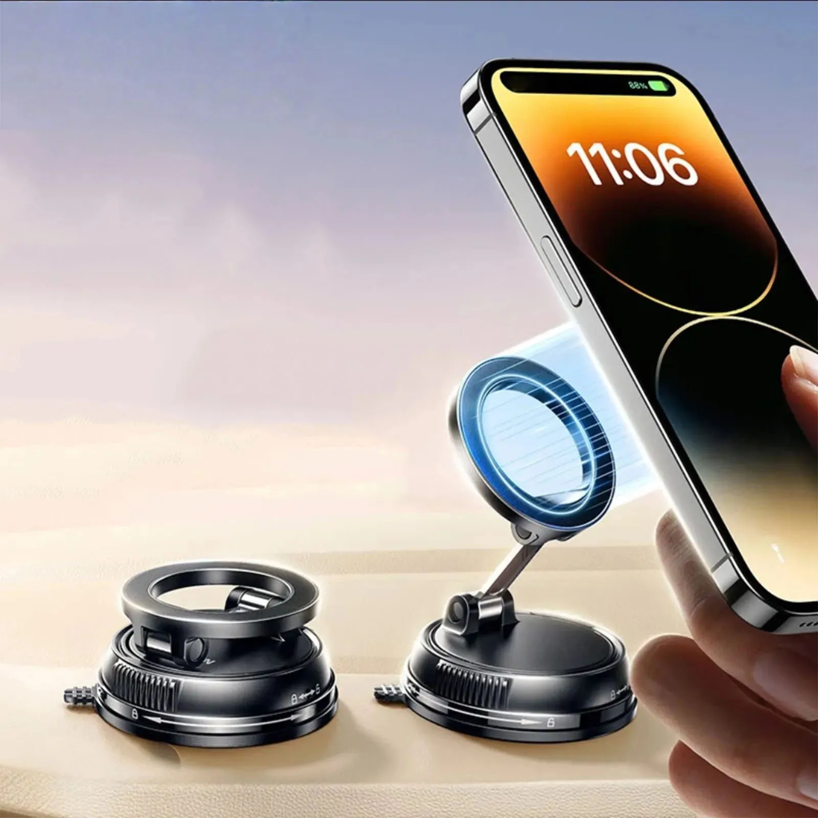 

Магнитный автомобильный держатель для телефона, совместимый с Magsafe, вращающейся на 360° вакуумной присоской, автомобильное крепление, магнитные держатели для сотовых телефонов на приборной панели