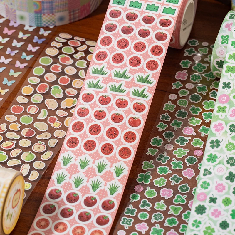 50mm*2m Cartoon food patterns Japanese Stationery stikcers PET Tape For Scrapbooking Planner Journaling Supplies Masking Tape