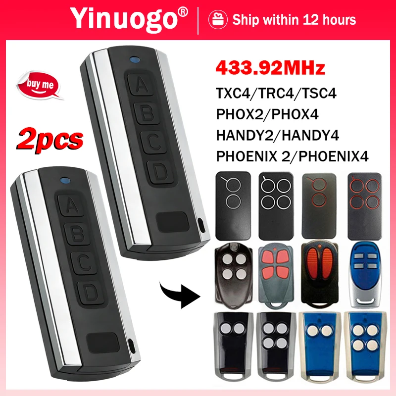 Work With PHOX PHOX2 PHOX4 PHOENIX TSC4 TRC4 TXC4 PHOENIX2 Remote Control Duplicator 433.92MHz Garage / Gate Hand Transmitter