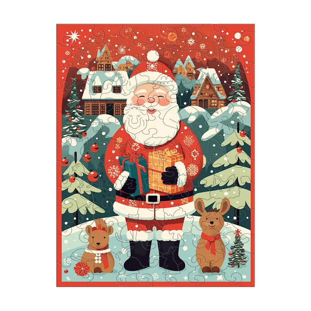 

Square wooden puzzle Christmas elk personalized 3D puzzle adult gift education children's toys family interactive game