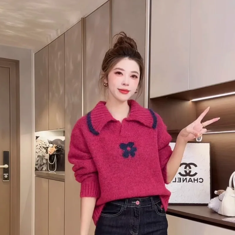 

Womens Pullovers Mohair Solud Color Clothes Off Shoulder Slant Neck Sexy Elegant Date Night Dinner Party Club Wear Fashion Loose