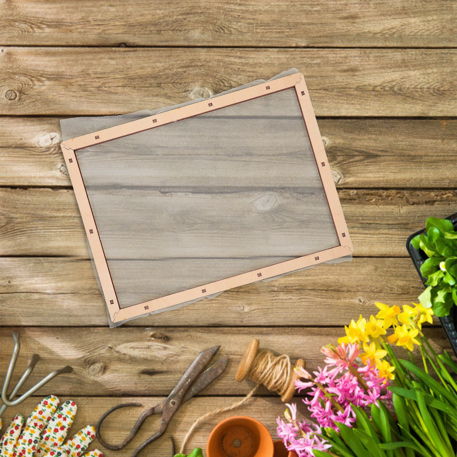 

Papermaking Mesh Screen Mold 30x40 Cm Wooden Deckle Frame for DIY Paper Crafts Even Pulp Distribution Suitable for Beginners and