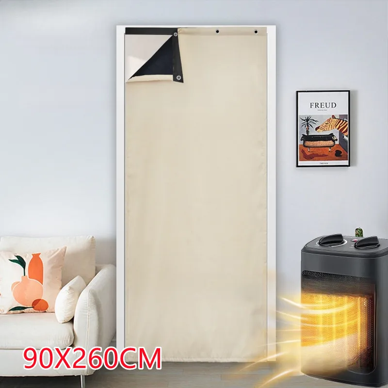 Bild 3: 90 * 260 cm selbstklebende, winterwarme, wasserdichte, gesteppte Türvorhang-Bildschirm, wärmeisolierte Fenstervorhänge, windabweisende Platten