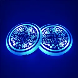 50Sets Led Auto Cup Coaster Mat Light 7 Colors RGB Luminous Atmosphere Decoration Holder Usb Charging Car Water Pad