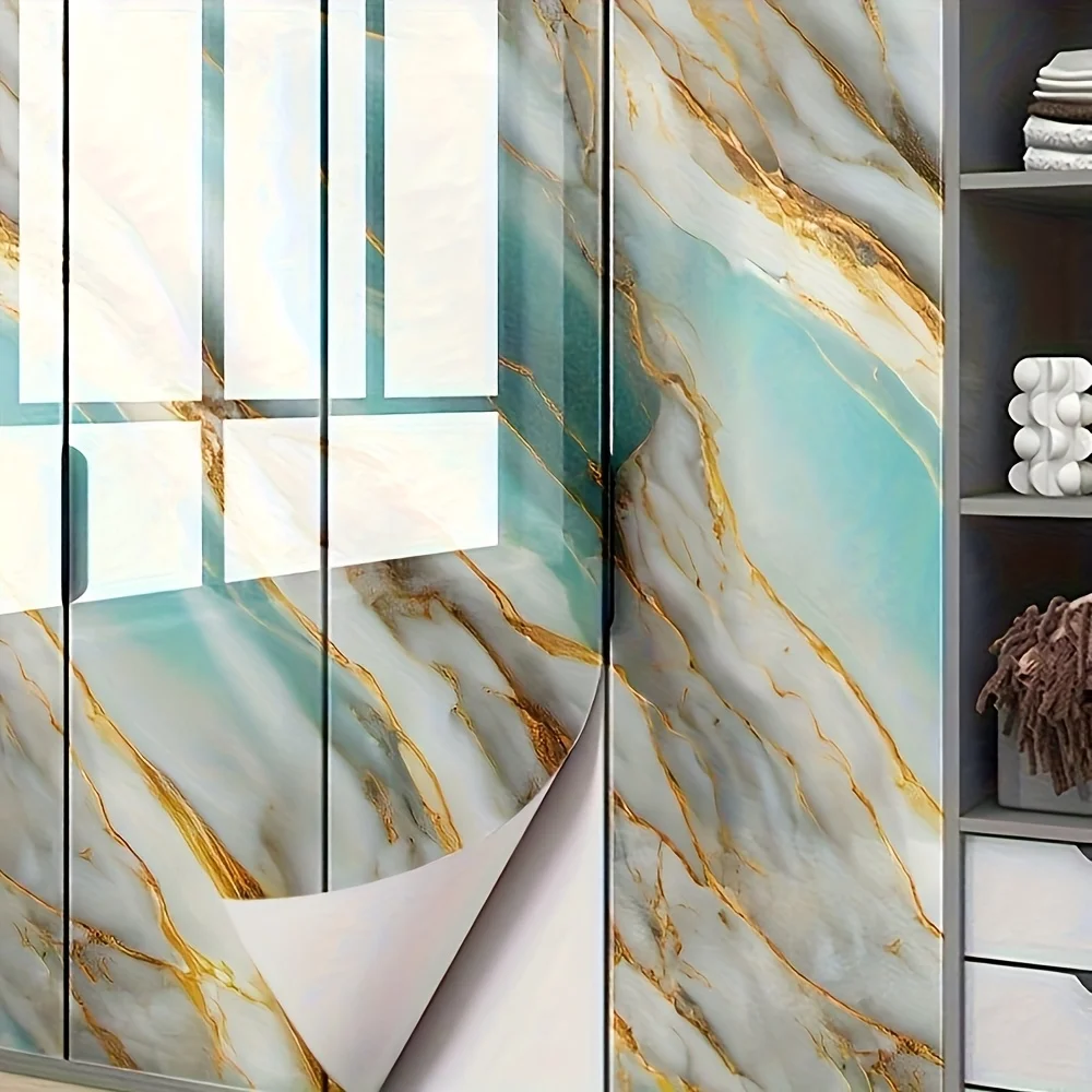 Marble Self-adhesive Tile Wallpaper Waterproof Washable And Wear-resistant Kitchen Bathroom Living Room Bedroom Home Decorations