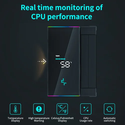Imagen 2 del producto Refrigerador de CPU DeepCool AK500S con pantalla Digital 5 tubos de calor TDP 240W radiador 120mm FDB silencioso CPU disipador de calor enfriador de aire