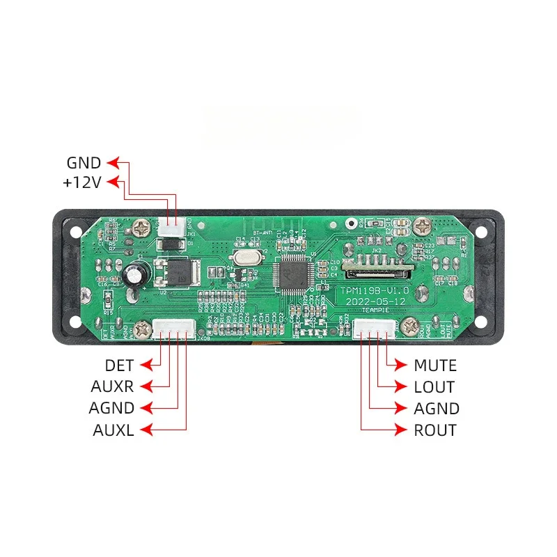 SOTAMIA บลูทูธถอดรหัส DTS เครื่องเสียงรถยนต์ MP3 เครื่องเล่นถอดรหัสโมดูลสําหรับเพลงไฮไฟบลูทูธลําโพงเครื่องขยายเสียง DC12V