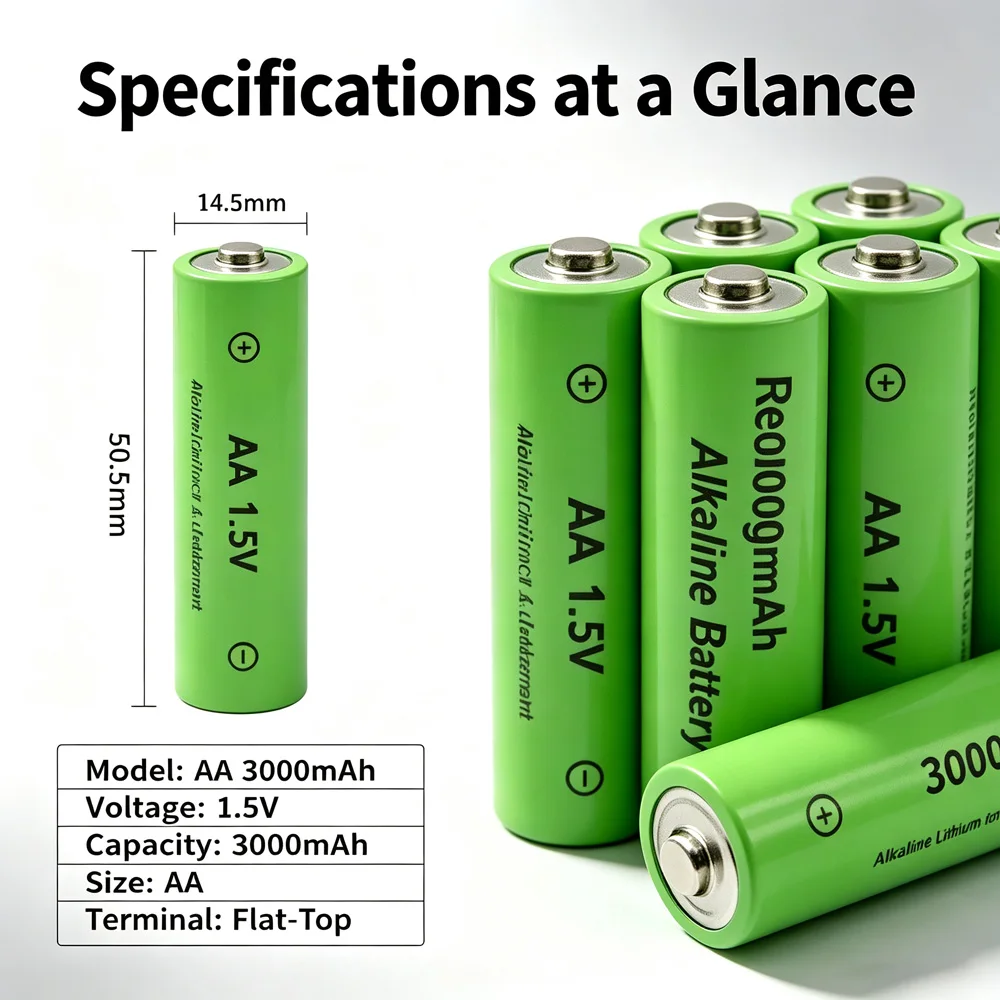 AA 3000mAh 1.5V Rechargeable Lithium Battery Button Top AA Battery Replacement For Remote Control Toys Household Small Devices