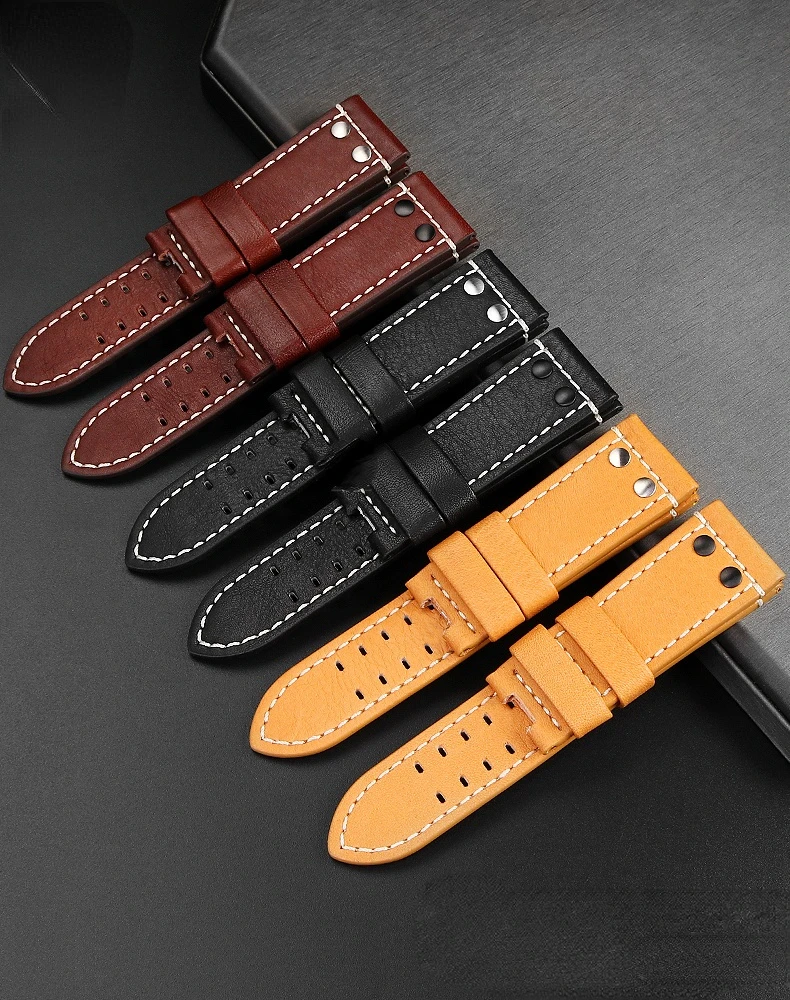 High Quality Genuine Leather Watch Strap for Luminox 1879 1920 1921 1925 1927 Lei Mei Leather Watch Band 26mm Accessories