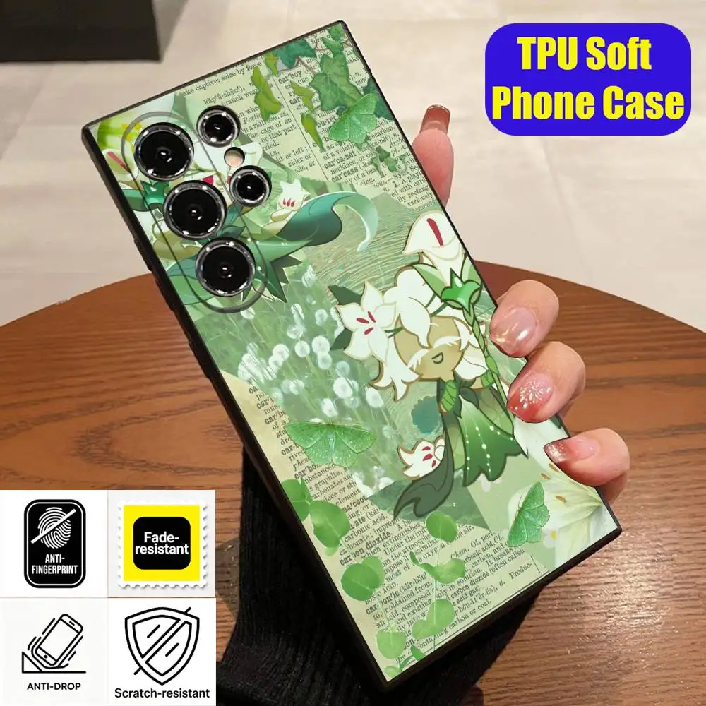 For White Lily Cookie Run Phone Case Samsung S23,S24,S26,S25,S22,S30,S21,Ultra,Plus,5G,Fe,Lite Custom Soft Cover