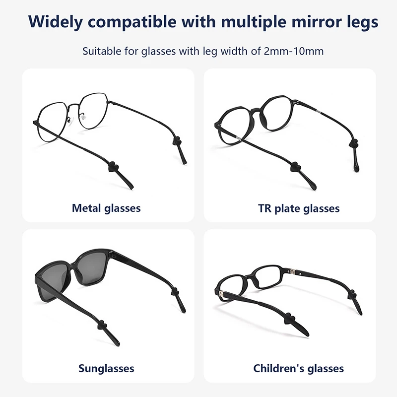 2 pary modne serce silikonowe antypoślizgowe uchwyty do uszu okulary nogi zaczep na ucho korek wspornik zapięcie akcesoria uchwyt do okularów