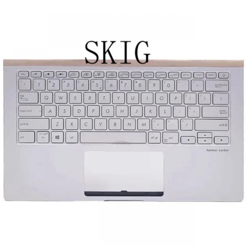 KK. Para ASUS Zenbook 14 UX434 UX434F UX434FA UX434FN Palmrest capa Teclado sem touchpad prata