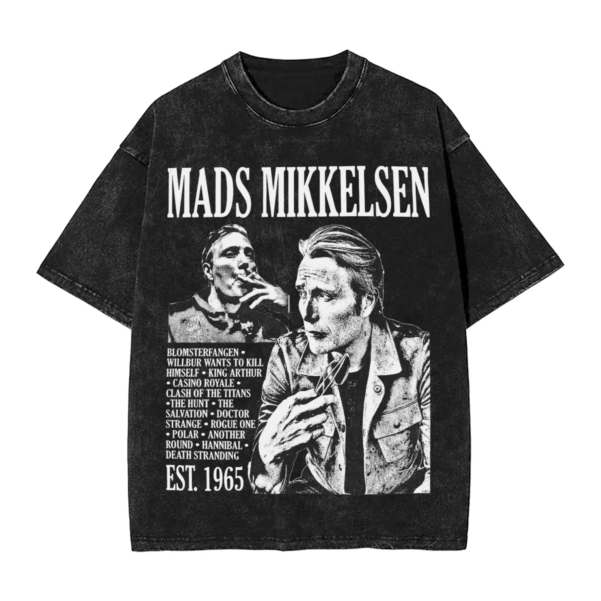 Mads Mikkelsen T-Shirt Beach Poster design Y2K Funny T-Shirts Casual Trending Tshirt For Male Short Sleeve Design Tops