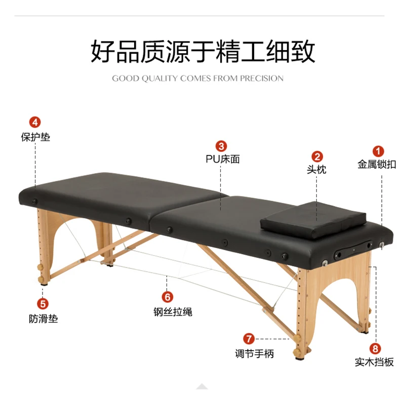 Lash Tattoo Face Spa Massage Table Knead Thai Therapy Massage Bed Folding Portable Comfort Camilla Masaje Beauty Furniture KMMT