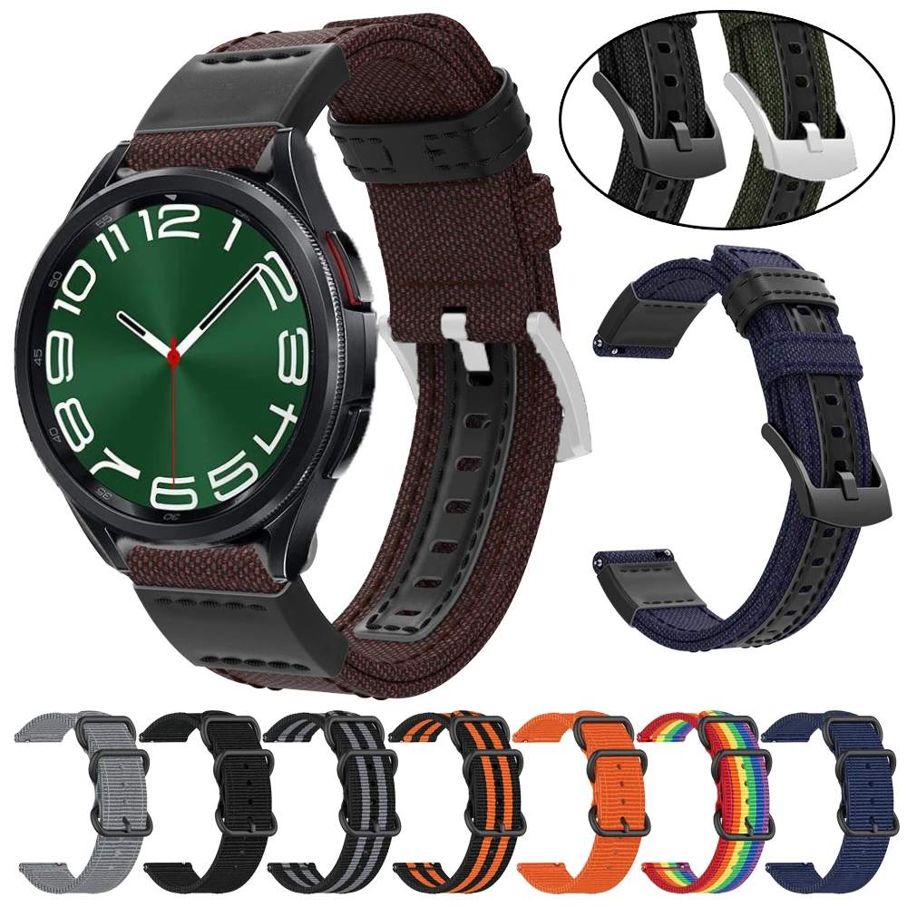 20 22mm Nylon strap For Samsung Gearsport S3 Frontier Classic Galaxy watch Active 2 3 4 5 6 7 40 41 42 43 44 45 46 47mm Bracelet