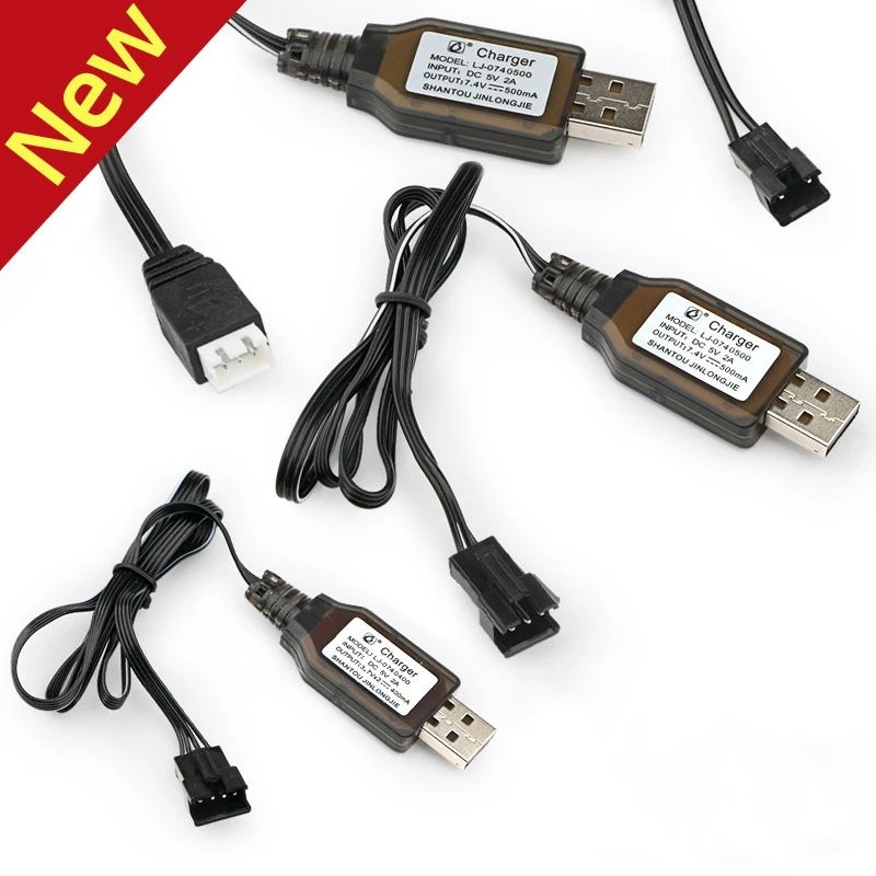 1pcs Universal 7.2V USB Charging Cable for Toy Car Remote Control Car Water Soft Bullet Gun Lithium Battery