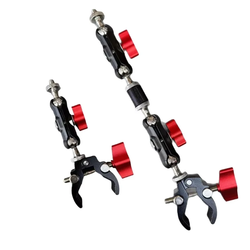 Braço Mágico de Metal com Cabeça de Esfera Dupla para Câmera DSLR, Monitor, Luz, Microfone, Suporte para GoPro e Celular, Acessórios de Fotografia