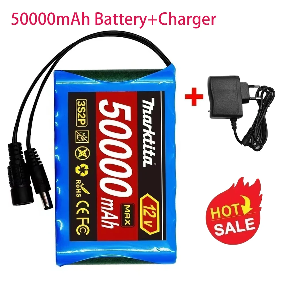 

12V LED Light Backup Power Supply 3S2P 50000mAh Portable Lithium-ion Battery for Doll Inflator
