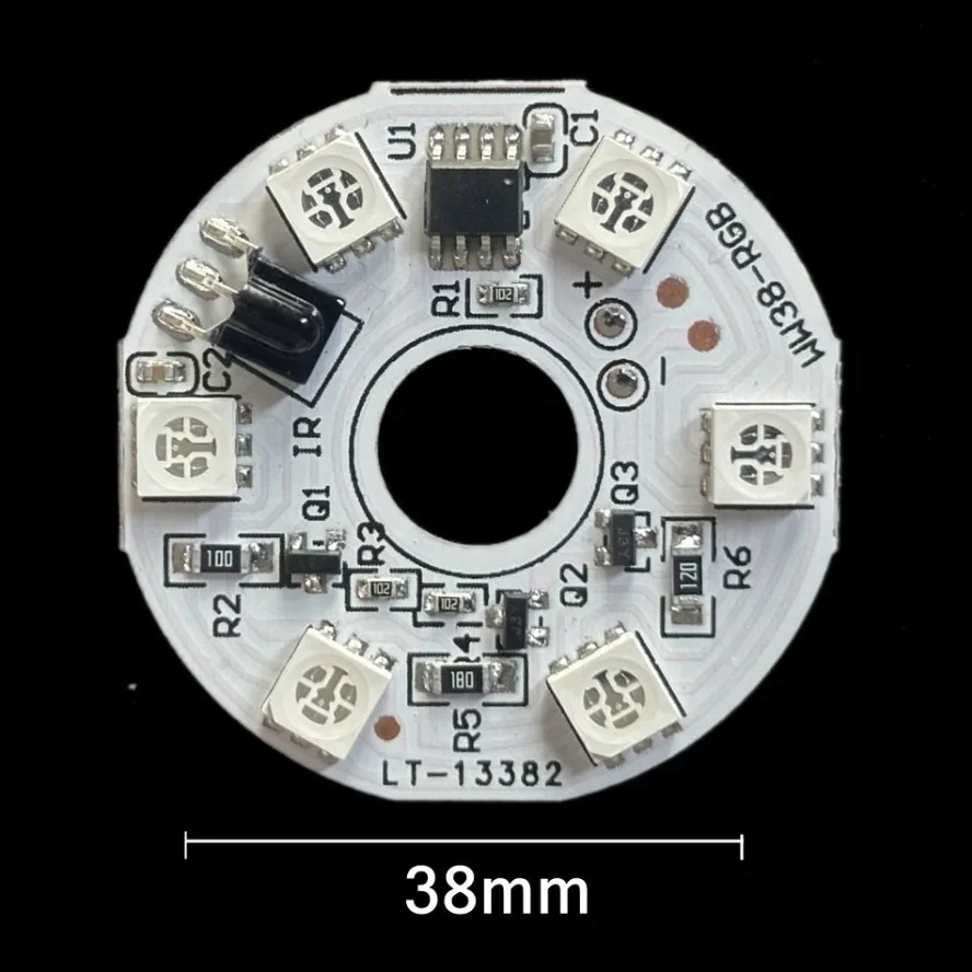 Wireless Remote Switch 6LEDs 5V LED Lights Plate 4 Modes 16 Colors RGB Lamp Board 2W Colorful Gradient Source Decorative Design image 6