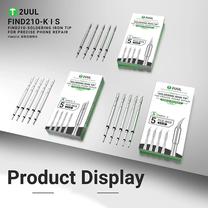 2UUL C210 K I S Универсальное паяльное жало для паяльной станции C210 для точного ремонта телефона IC-подушечки для очистки переходного провода