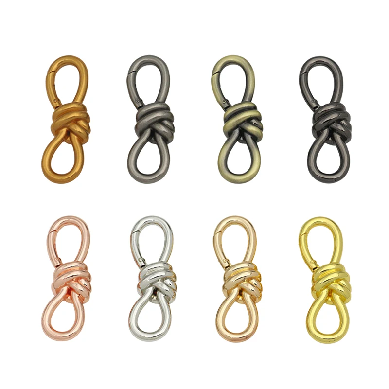 女性のトートバッグメタルツイストノットスプリングリングロブスターバックルショルダーバッグ靴服ノット装飾キーホルダー