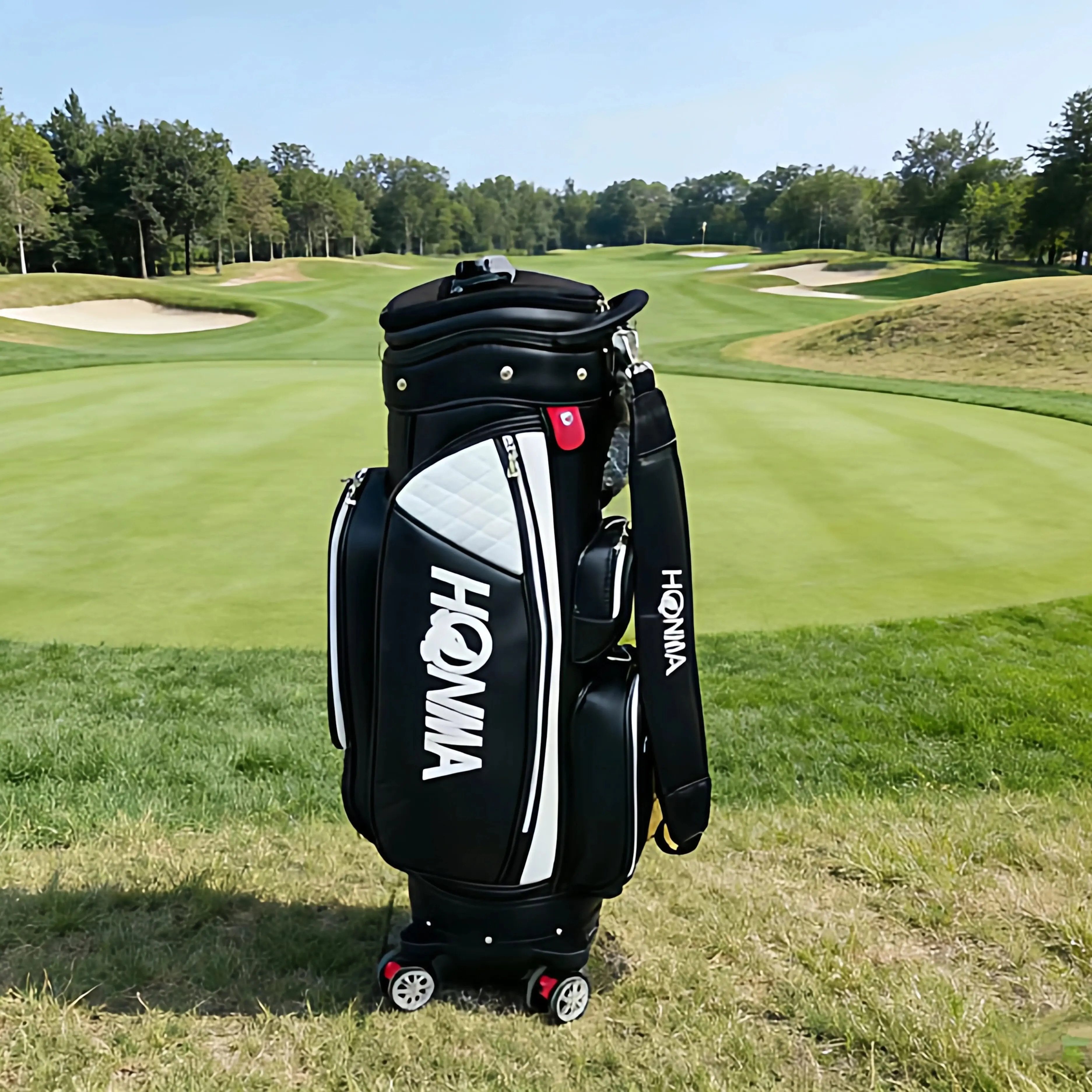 HONMA Style Golf Travel Case 2026 Hard Shell Golf Club Bag Luggage with Wheels Brake Handle Key Lock 360° Spinner
