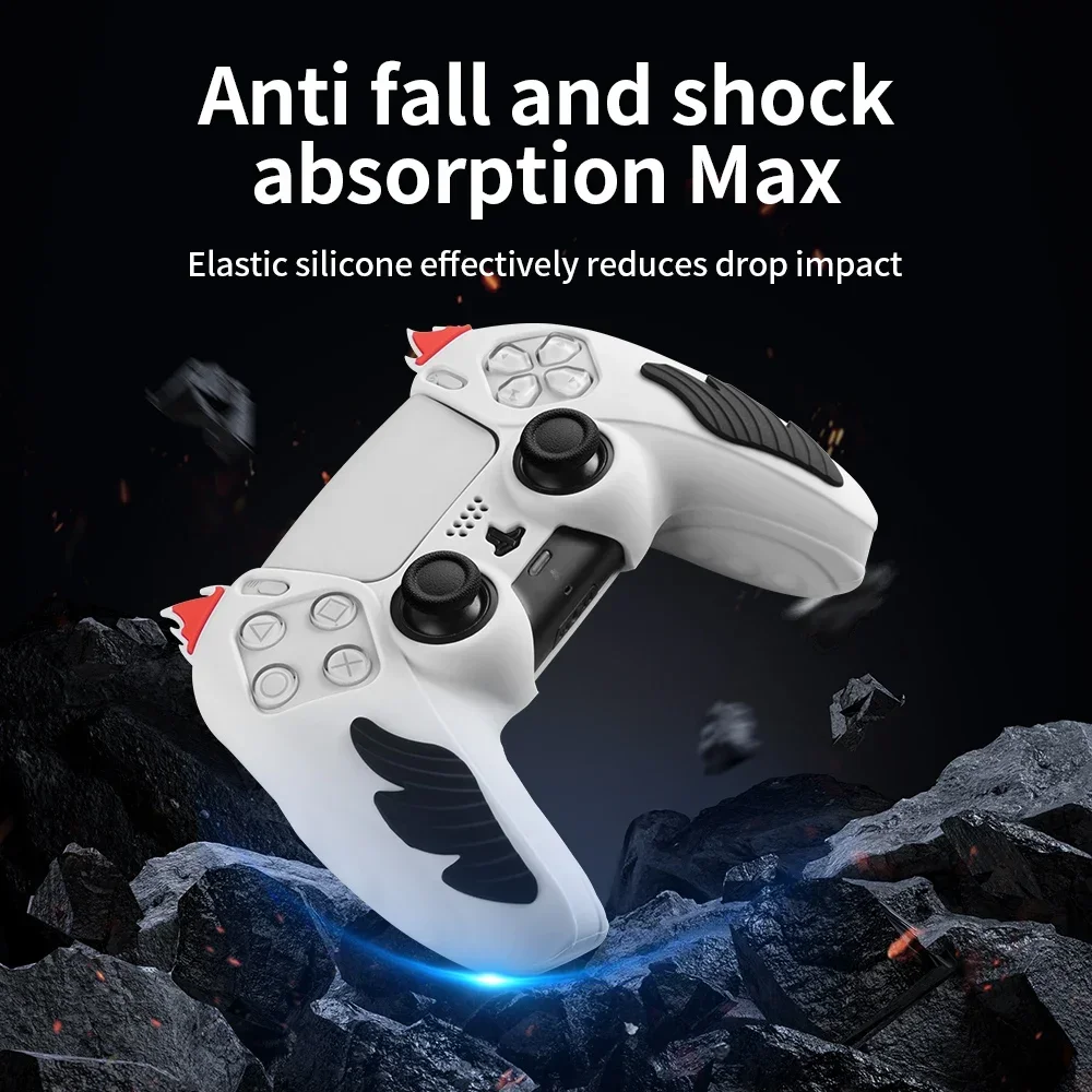 Case For SONY PS5 Gamepad Protective Cover Solid Color Silicone Gamepad Cases Anti-fall Rubber Game Console Console Case