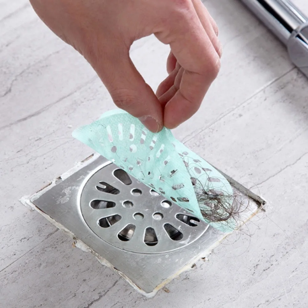 

10pcs Anti-garbage Clogging Disposable Floor Drain Sticker Hair Cleaning Hair Catcher Anti Blocking Filter Mesh Hair Filter