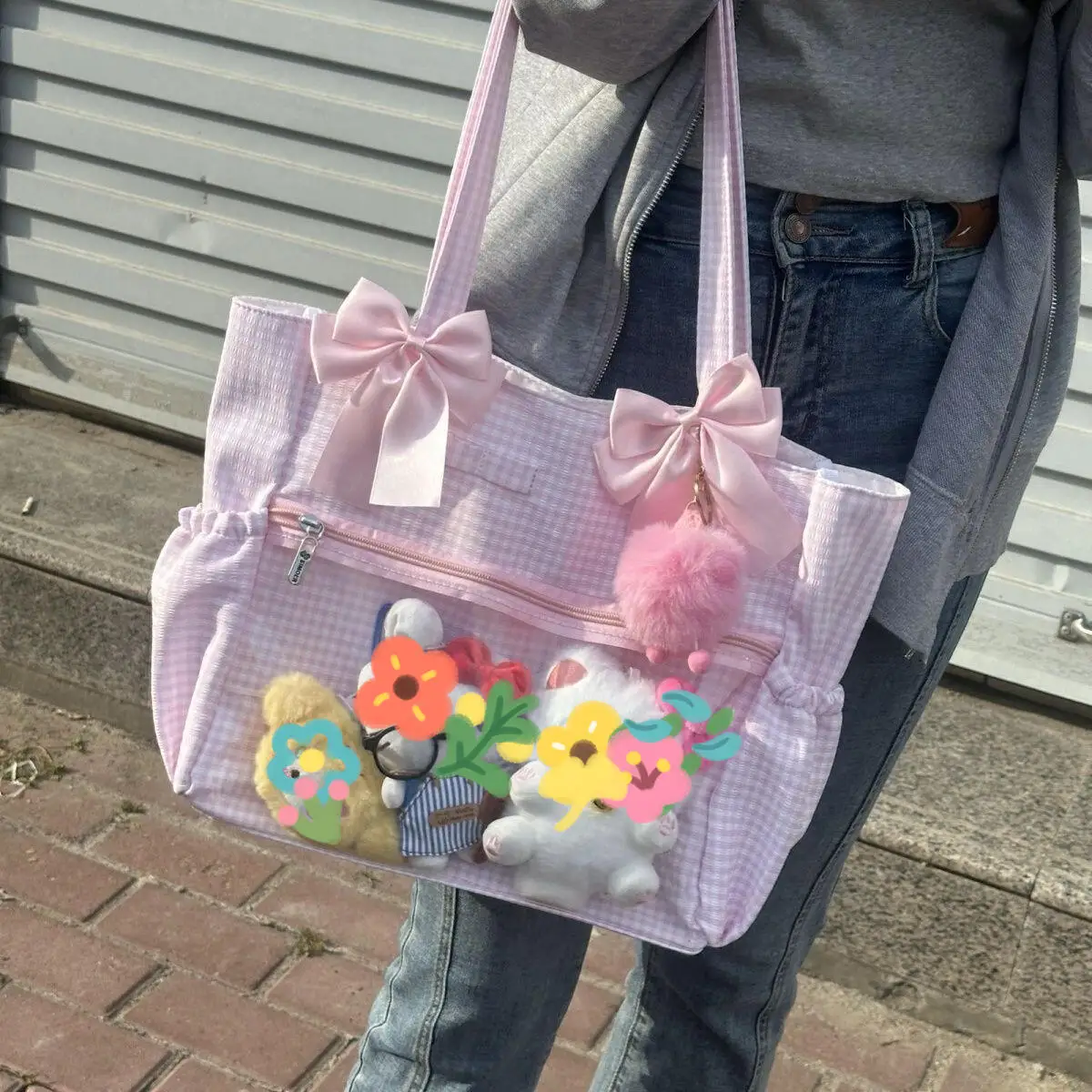 Women Sweet Trendy Transparent Ita Bags Japanese Preppy Style Shoulder Crossbody Bag Fashion Kawaii JK Versatile Display Handbag