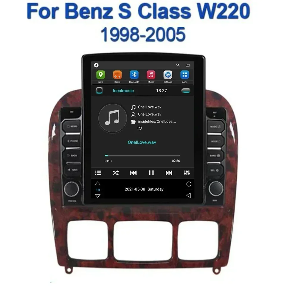 Android 13 Carplay 5G para Tesla Vertical Radio de coche vídeo estéreo para Mercedes Benz Clase S W220 S280 S320 S350 S400 S430 S500 GPS