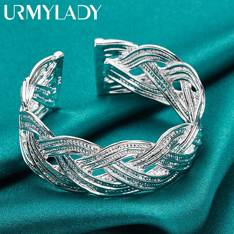 URMYLADY 925 เงินสเตอร์ลิงสร้อยข้อมือกําไลข้อมือสําหรับงานแต่งงานของผู้หญิงแฟชั่น Charm เครื่องประดับ