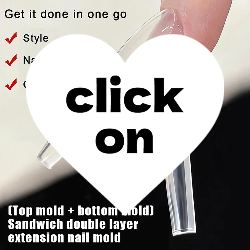 240 قطعة ساندويتش أشكال أظافر مزدوجة 15 حجم ملحقات-أشكال مزدوجة نعش اللوز أشكال أظافر قالب علوي قالب سفلي