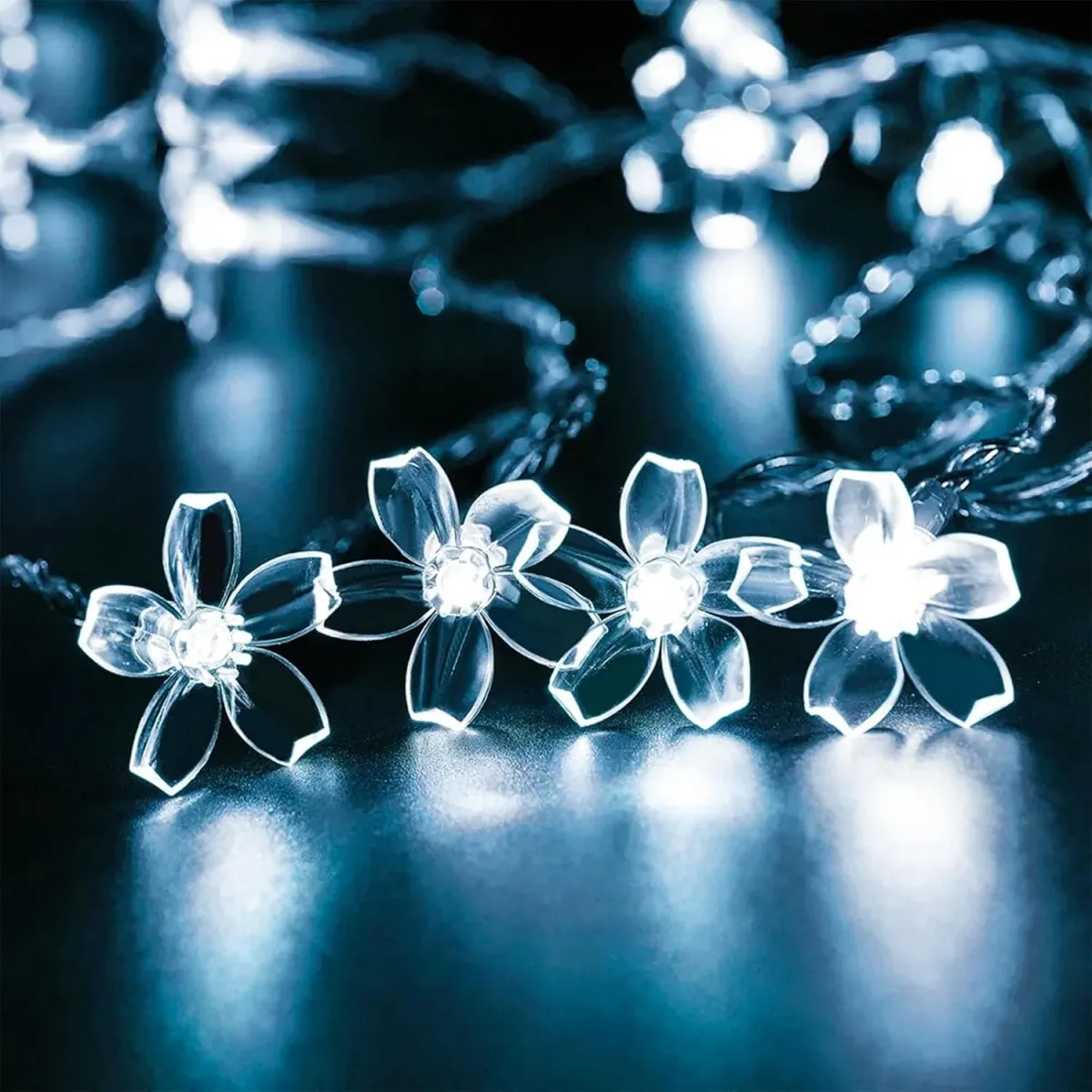 1pc 10M 80LED Cherry Blossom Flower String Lights With 8 Lighting Modes USB Powered for Home Garden Party Festival Decoration