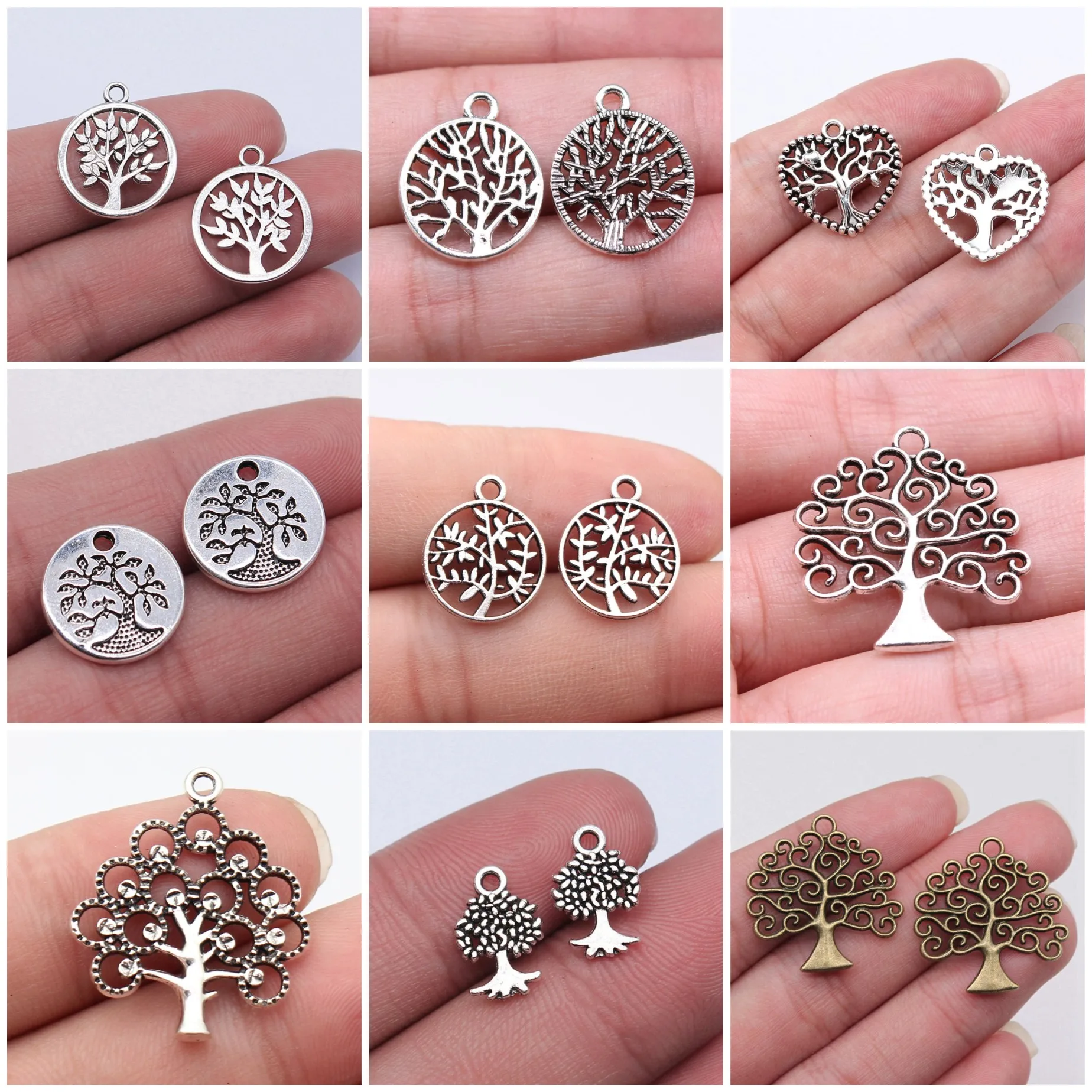 Round Tree Of Life Symbol Charms Pendant Spiritual Family Charms For DIY Bracelet Necklace Jewelry Making Supplies Wholesale
