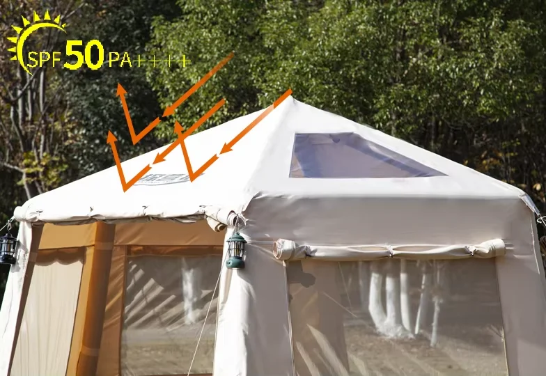 Hexagonal Inflatable Tent, Large Capacity Wind Resistant Warm, Portable Winter Camping Shelter for Outdoor Travel Use
