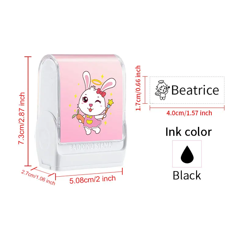 Personalized Waterproof Stamp for Students - Custom Name Seal with Non-Fade Ink, School Essentials & Creative Gift for Children