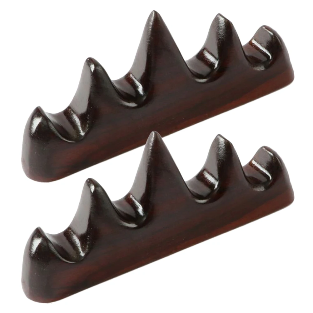 2 stücke Holz Kalligraphie Halter Vintage Tinte Pinsel Rack Kreative Fünf Finger Berg Design Desktop-Organizer Stift Stehen Für Hause