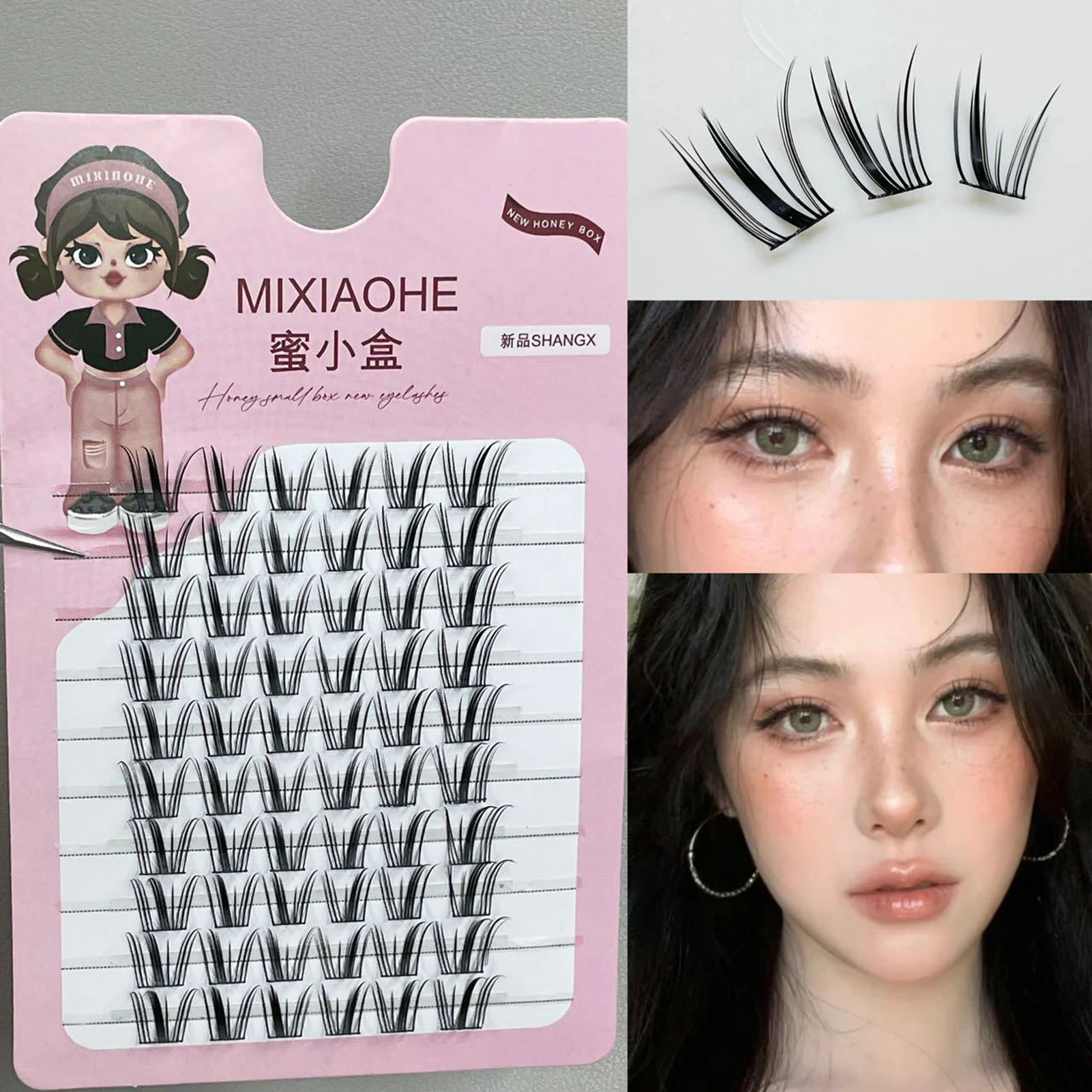 Ultra-Light Reusable Strip Lashes Woman C Curl Eyelash Extension Perfect for Girls Night Out Eye Makeup