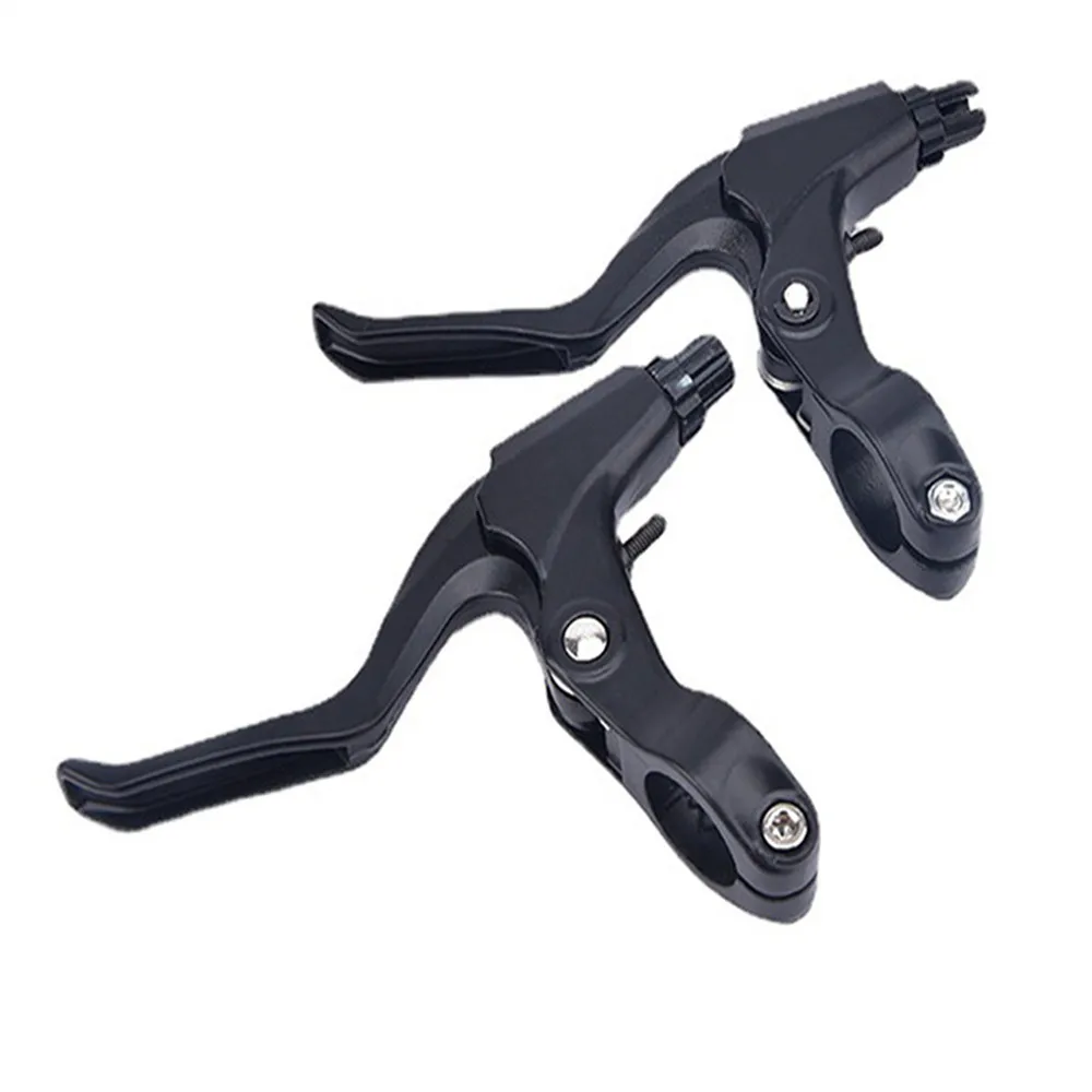 1 Paar MTB-Fahrradbremshebel für V-Bremsen/Scheibenbremsen, Aluminiumlegierung, Schwarz, mit Bremszug – Detail 3