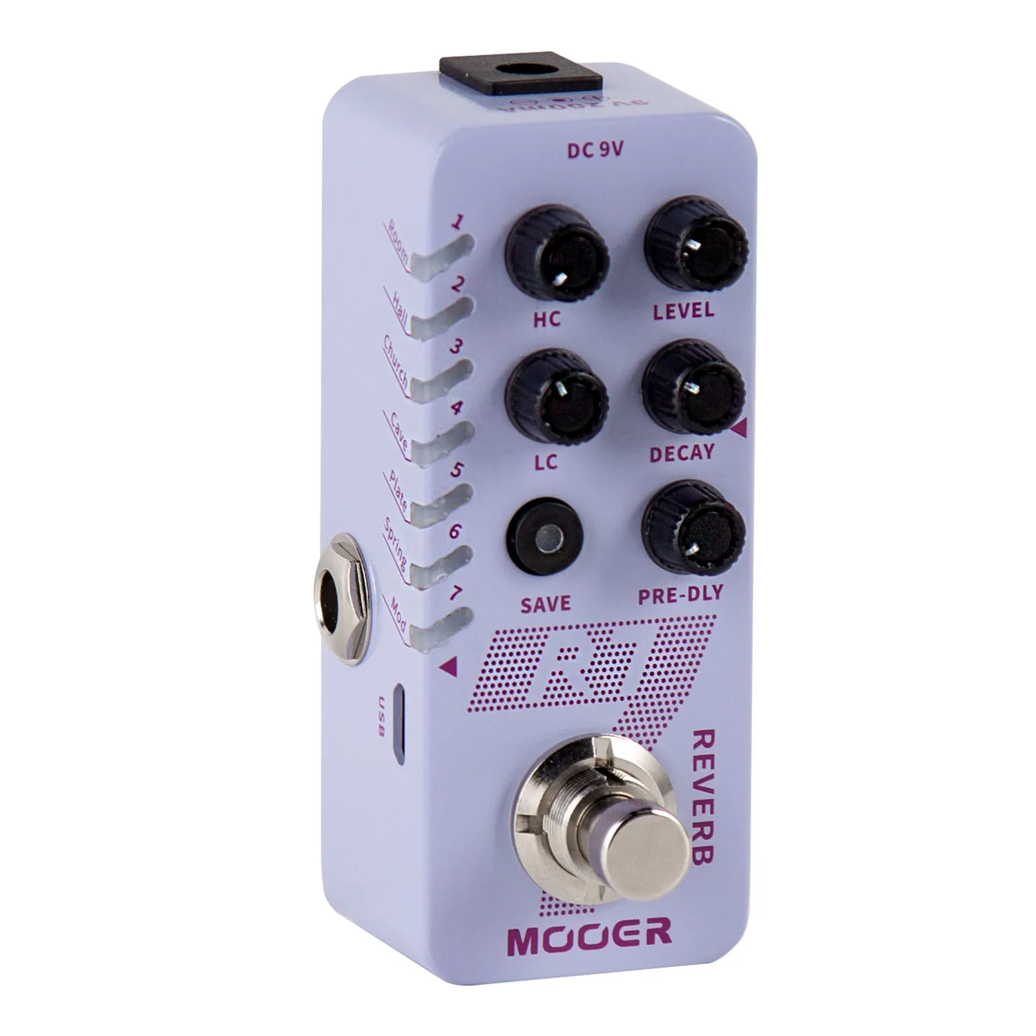 

MOOER R7 Classic Tone Effect Digital Reverb Pedal Guitar Processor with Room Hall Cave Plate Spring Mod 7 for Guitar Accessories