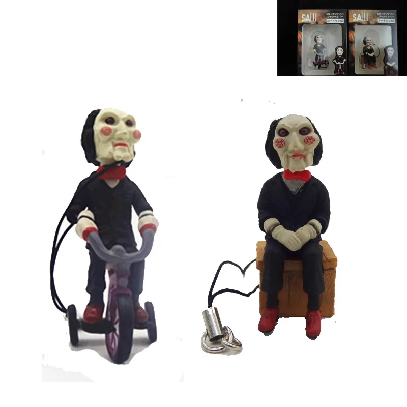 

5cm Horror Movie Saw Billy Keychain pendant Mini Model Figurals Brinquedos Figure In retail Box